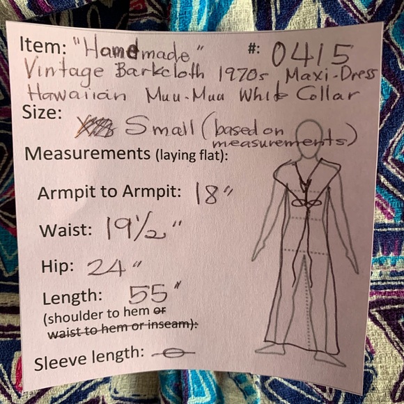 🌺 Vintage Barkcloth Maxi-Dress Muu-Muu 1970s - Picture 8 of 8